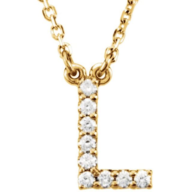 14K White Gold Initial A Diamond Pendant Necklace â€“ 1/8 CTW