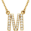 14K Gold Initial A Diamond Pendant Necklace – 1/8 CTW