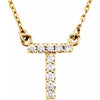 14K Gold Initial A Diamond Pendant Necklace – 1/8 CTW