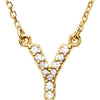 14K Gold Initial A Diamond Pendant Necklace – 1/8 CTW