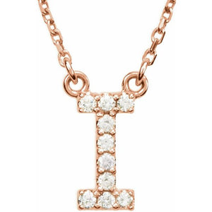 14K Gold Initial A Diamond Pendant Necklace – 1/8 CTW
