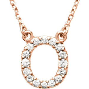 14K Gold Initial A Diamond Pendant Necklace – 1/8 CTW