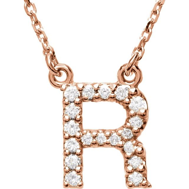 14K Gold Initial A Diamond Pendant Necklace – 1/8 CTW