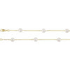 14K Yellow Cultured White Freshwater Pearl 5-Station 7