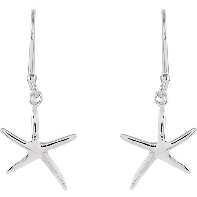 Sterling Silver Starfish Design Backless Earrings - Ocean-Inspired Chic