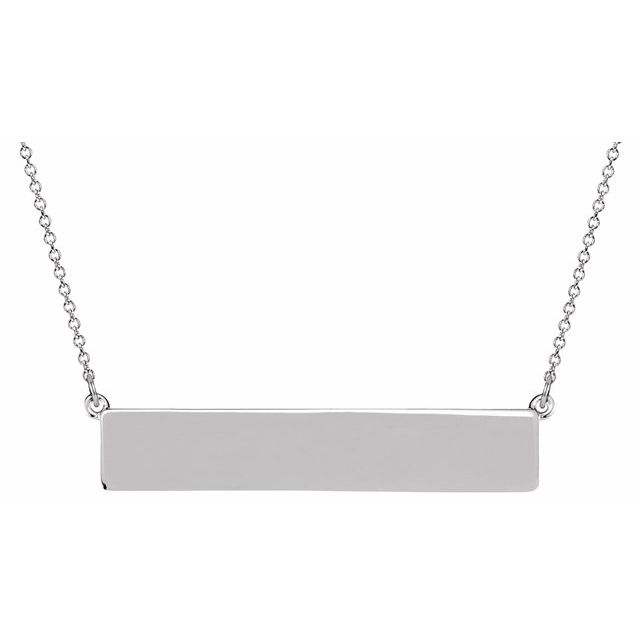 14K Gold Be Posh Engravable Rectangle Necklace