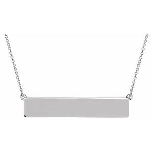 14K Gold Be Posh Engravable Rectangle Necklace