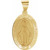 14K Yellow Gold 15x11.5 mm Oval Hollow Miraculous Pendant