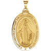 14K Yellow Gold 15x11.5 mm Oval Hollow Miraculous Pendant