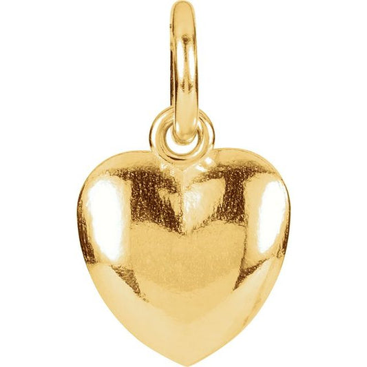 Heart Charm/Pendant | 14K Gold & Silver | 15.2 Mm × 9 Mm | Heart | Polished