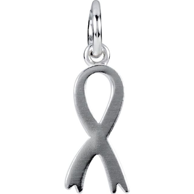 14K Gold Breast Cancer Awareness Ribbon Charm/Pendant