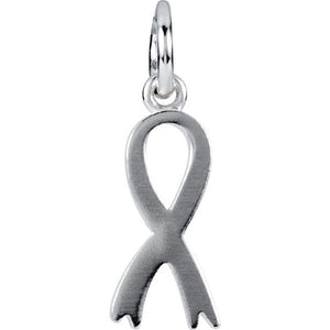 14K Gold Breast Cancer Awareness Ribbon Charm/Pendant