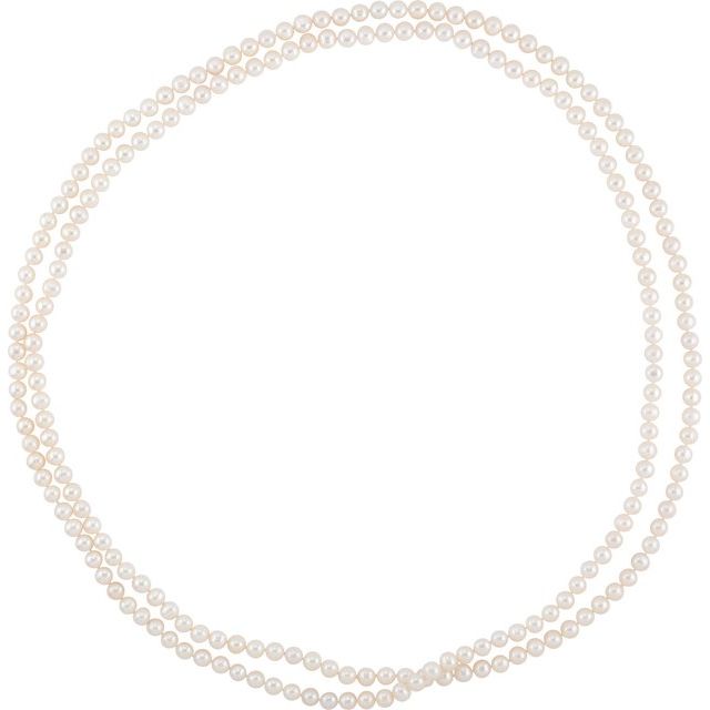 8-8.5  mm Cultured White Freshwater Pearl 72" Strand