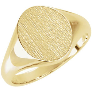 Signet Ring | 14K Gold, 18K Gold, Silver & Platinum | 10 X 8 Mm | Oval | Polished