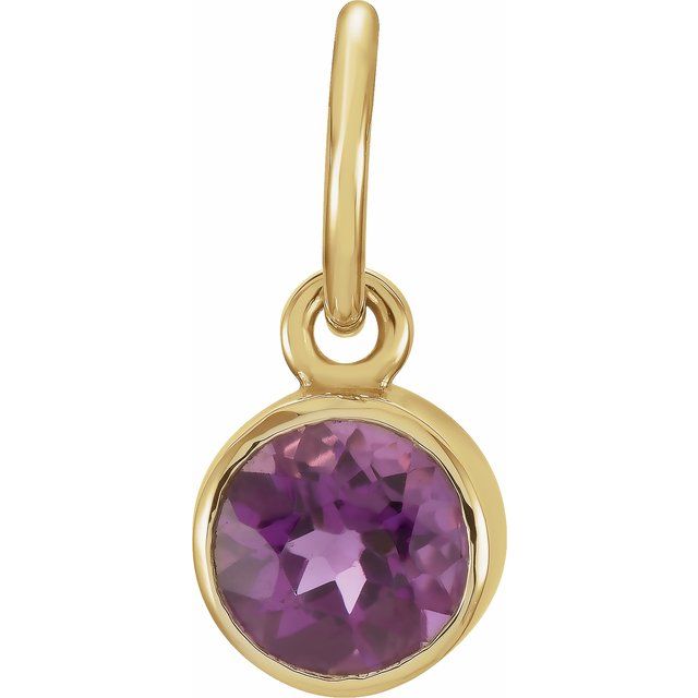 14K Gold Posh Mommy Imitation Garnet Charm/Pendant