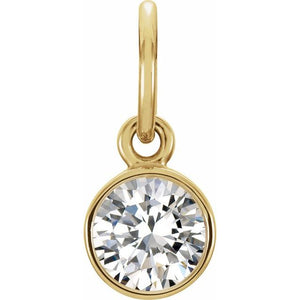 Imitation Garnet Charm/Pendant | 14K Gold & Silver options* | Round | Polished