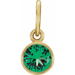 14K Gold Posh Mommy Imitation Garnet Charm/Pendant