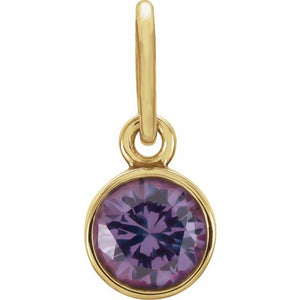 14K Gold Posh Mommy Imitation Garnet Charm/Pendant