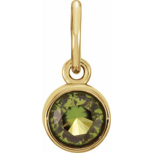 14K Gold Posh Mommy Imitation Garnet Charm/Pendant
