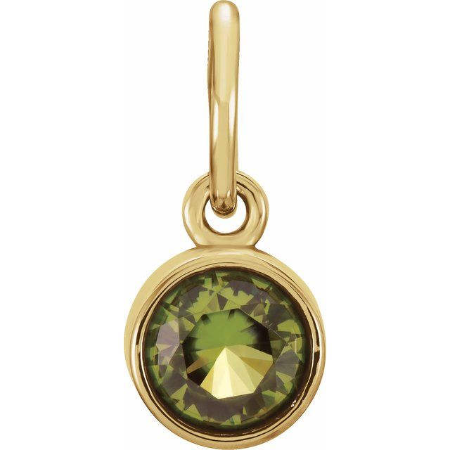 14K Gold Posh Mommy Imitation Garnet Birthstone Charm