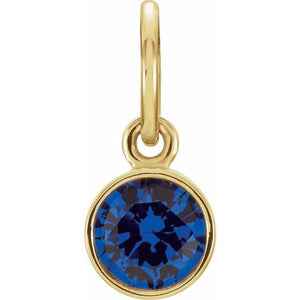 14K Gold Posh Mommy Imitation Garnet Charm/Pendant