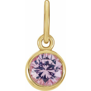 14K Gold Posh Mommy Imitation Garnet Charm/Pendant