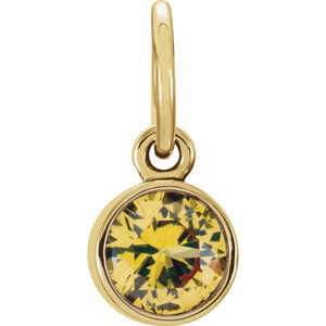 14K Gold Posh Mommy Imitation Garnet Charm/Pendant