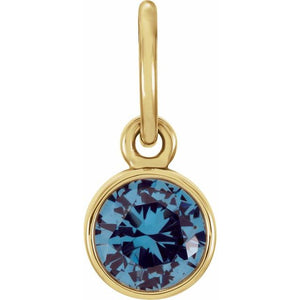 14K Gold Posh Mommy Imitation Garnet Charm/Pendant
