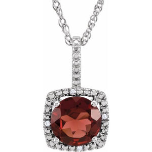 1/100 CTW Natural Aquamarine and Diamond Birthstone Necklace in Sterling Silver