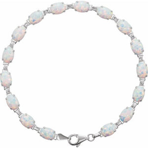 14K Gold Lab-Grown Opal Bracelet - Options Available