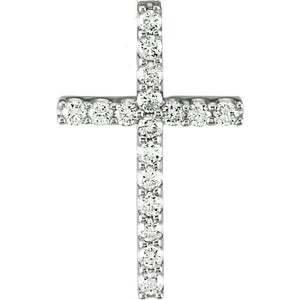 1/6 CTW Lab-Grown Diamond Petite Cross Pendant in 14K Gold