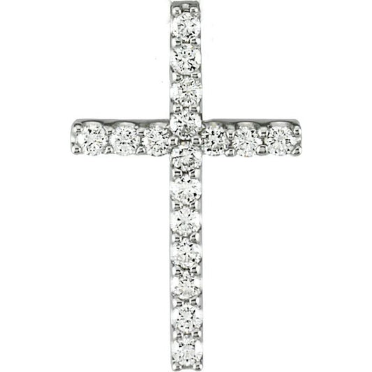 1/6 CTW Lab-Grown Diamond Petite Cross Pendant in 14K Gold