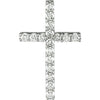 14K White Gold Petite Diamond Cross Pendant with 1/6 CTW Natural Stones