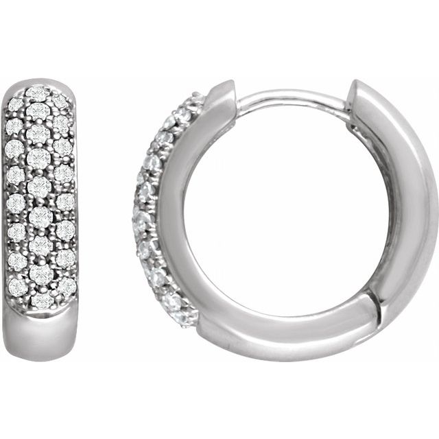14K Gold Natural Diamond Hoop Earrings - Options Available