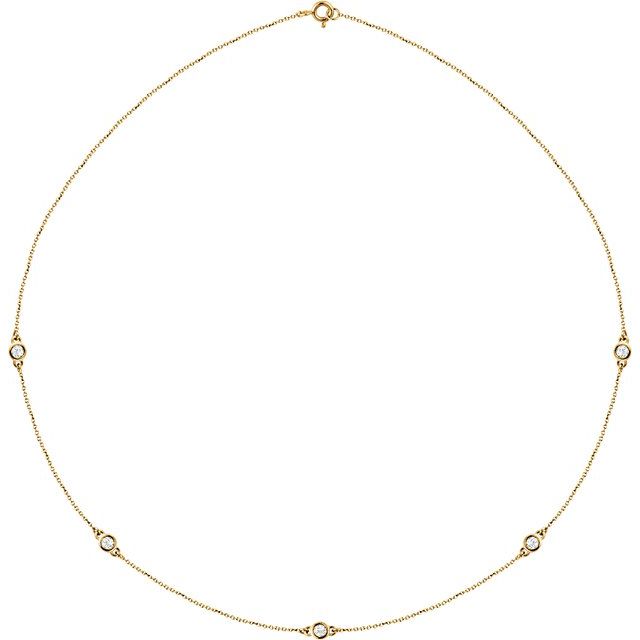 1/2 CTW Natural Diamond 5-Stone Necklace in 14K Gold