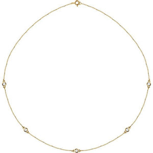 1/2 CTW Natural Diamond 5-Stone Necklace in 14K Gold