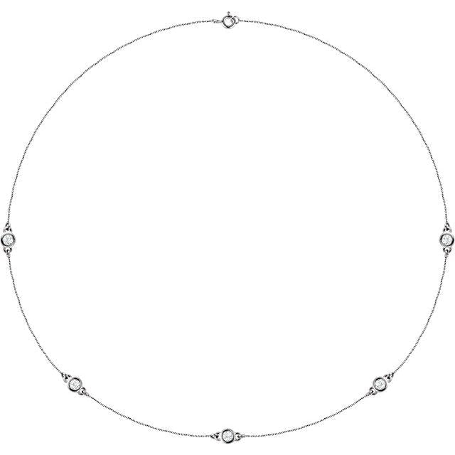 1/2 CTW Natural Diamond 5-Stone Necklace in 14K Gold