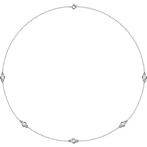 1/2 CTW Natural Diamond 5-Stone Necklace in 14K Gold