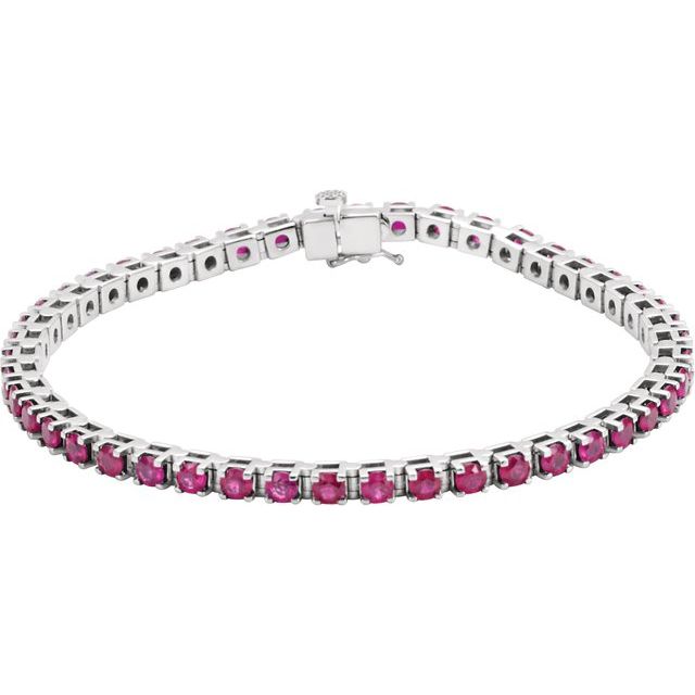 14K Gold Natural Ruby Bracelet