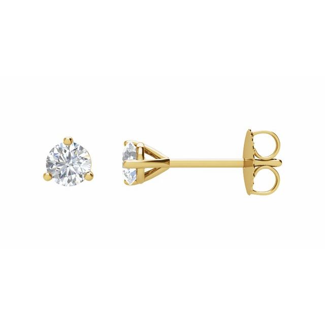 14K Gold Natural Diamond Stud Earrings