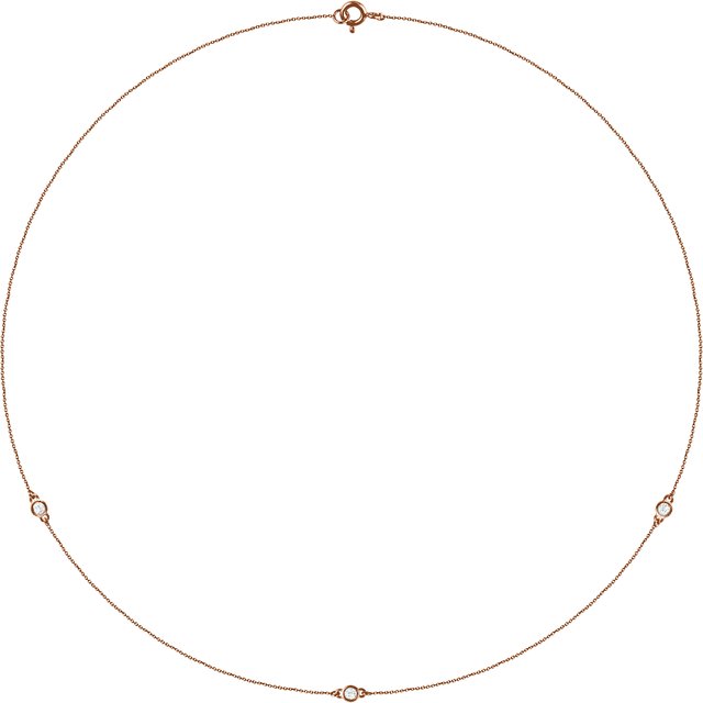 14K Yellow Gold 18" Necklace with 1/4 CTW Natural Diamonds - 5-Station Design