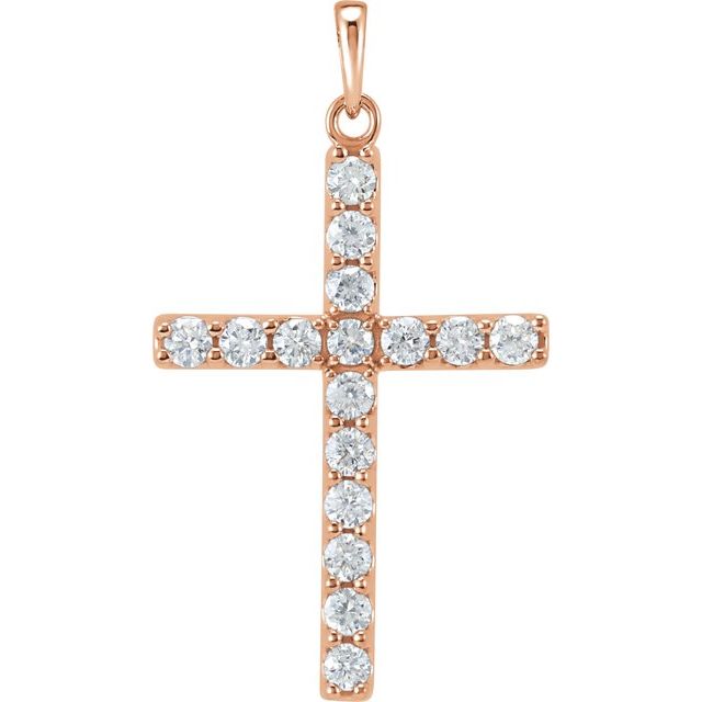 14K Yellow Gold 1/4 CTW Natural Diamond Cross Necklace