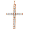 14K Yellow Gold 1/4 CTW Natural Diamond Cross Necklace