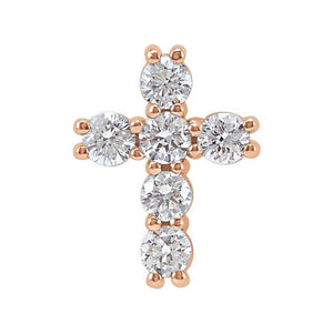 14K Gold Natural Diamond Cross Pendant