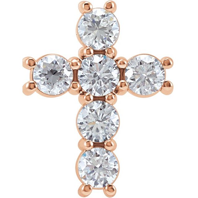 14K Yellow 1/3 CTW Natural Diamond Cross Pendant