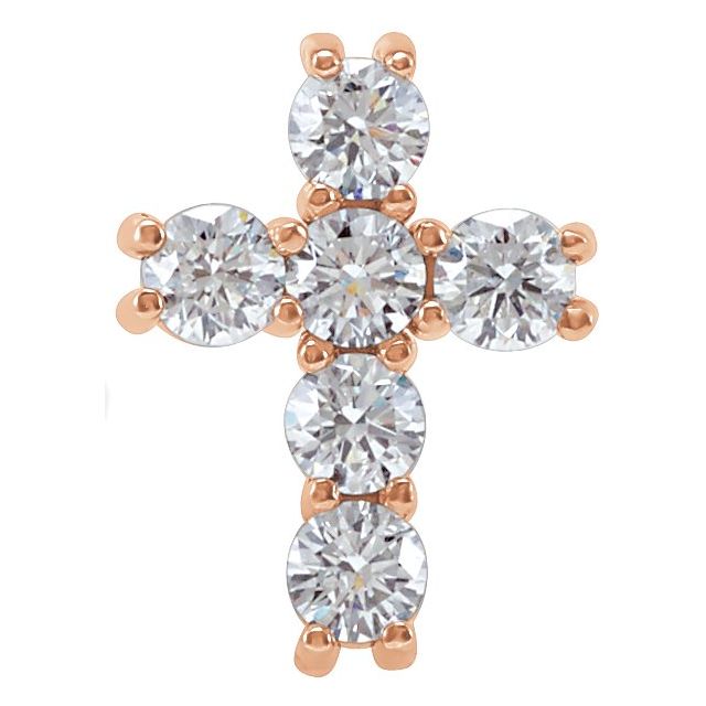 14K Yellow 1/3 CTW Natural Diamond Cross Pendant