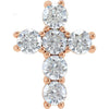 14K Yellow Gold Natural Diamond Cross Pendant - 1/3 CTW