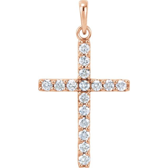 14K Yellow Gold 1/4 CTW Natural Diamond Cross Necklace