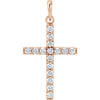 14K Yellow 1/4 CTW Natural Diamond Cross Pendant