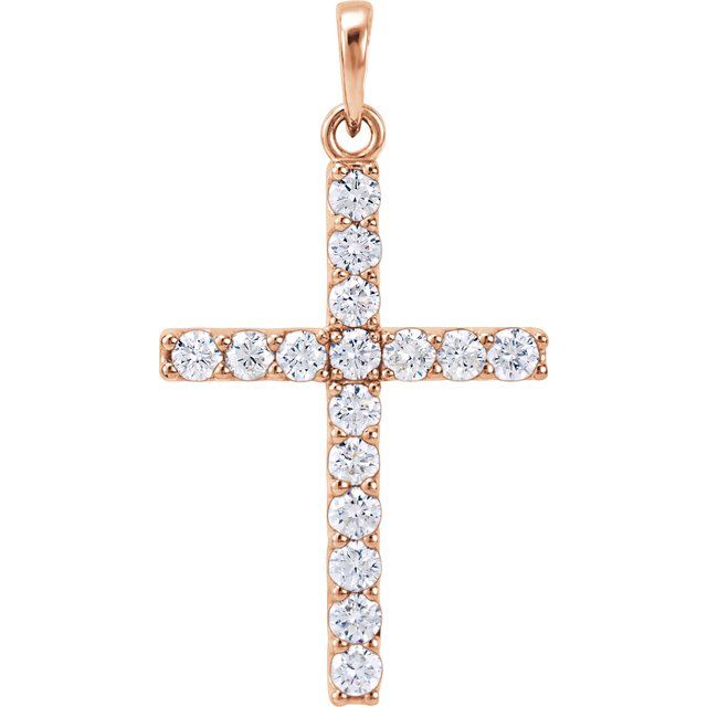 14K Yellow Gold 1/4 CTW Natural Diamond Cross Necklace